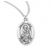 Sterling Oval St Luke - 20" Chain - Boxed - Necklace