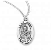 Sterling Oval St Mark - 20" Chain - Boxed - Necklace