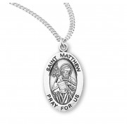 Sterling Oval St Matthew - 20" Chain - Boxed - Necklace