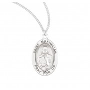 Sterling Oval St Maximilian - 20" Chain - Boxed - Necklace