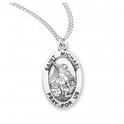 Sterling Oval St Michael - 20" Chain - Boxed - Necklace