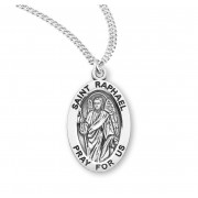 Sterling Oval St Raphael - 20" Chain - Boxed - Necklace