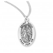Sterling Oval St Roch - 20" Chain - Boxed - Necklace