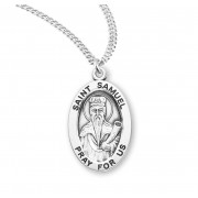 Sterling Oval St Samuel - 20" Chain - Boxed - Necklace