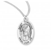 Sterling Oval St Theodore - 20" Chain - Boxed - Necklace