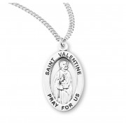 Sterling Oval St Valentine - 20" Chain - Boxed - Necklace
