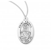 Sterling Oval St Abigail Sz 4 Medal - 18" Chain - Boxed - Necklace