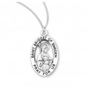 Sterling Oval St Bridget of Sweden - 18" Chain - Boxed - Necklace