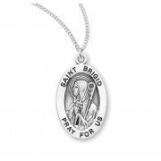 Sterling Oval St Brigid - 18" Chain - Boxed - Necklace