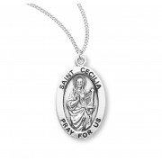 Sterling Oval St Cecilia - 18" Chain - Boxed - Necklace