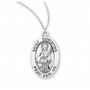 Sterling Oval St Christina - 18" Chain - Boxed - Necklace