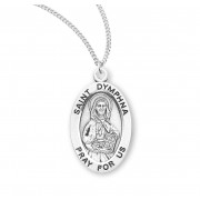 Sterling Oval St Dymphna - 18" Chain - Boxed - Necklace