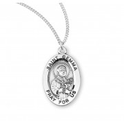 Sterling Oval St. Gemma Medal - 18" Chain - Boxed - Necklace