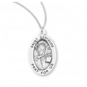 Sterling Oval St Gertrude - 18" Chain - Boxed - Necklace