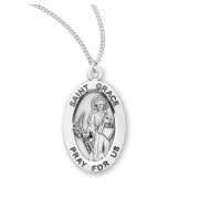 Sterling Oval St Grace - 18" Chain - Boxed - Necklace