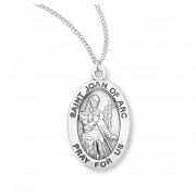 Sterling Oval St Joan Of Arc - 18" Chain - Boxed - Necklace