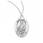 Sterling Oval St Julia - 18" Chain - Boxed - Necklace