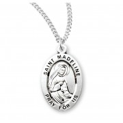 Sterling Oval St Madeline Sz 4 Oval - 18" Chain - Boxed - Necklace