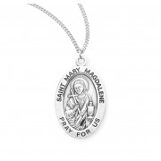 Sterling Silver Oval St Mary Magdalene - 18" Chain - Boxed - Necklace