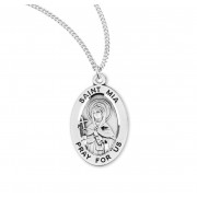 Sterling Silver Oval St. Mia - 18" Chain - Boxed - Necklace