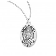 Sterling Silver Oval St Monica - 18" Chain - Boxed - Necklace