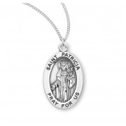 Sterling Silver Oval St Patricia - 18" Chain - Boxed - Necklace