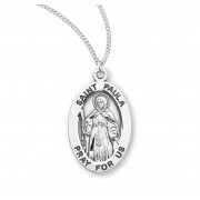 Sterling Silver Oval St Paula - 18" Chain - Boxed - Necklace