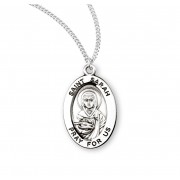 Sterling Silver Oval St Sarah - 18" Chain - Boxed - Necklace