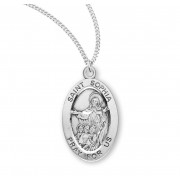 Sterling Silver Oval St. Sophia - 18" Chain - Boxed - Necklace