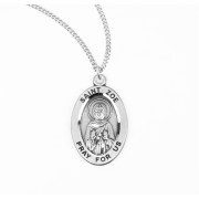 Sterling Silver Oval St. Zoe - 18" Chain - Boxed - Necklace