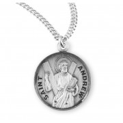 Sterling Silver Round St Andrew - 20" Chain - Boxed - Necklace