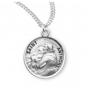 Sterling Silver Round St Anthony - 20" Chain - Boxed - Necklace