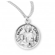 Sterling Silver Round St Camillus - 20" Chain - Boxed - Necklace