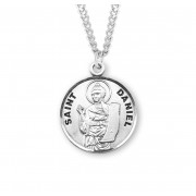 Sterling Silver Round St Daniel - 20" Chain - Boxed - Necklace