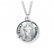 Sterling Silver Round St Dennis - 20" Chain - Boxed - Necklace