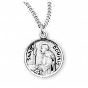 Sterling Silver Round St Dominic - 20" Chain - Boxed - Necklace