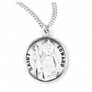 Sterling Silver Round St Edward - 20" Chain - Boxed - Necklace
