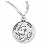 Sterling Silver Round St Elias - 20" Chain - Boxed - Necklace