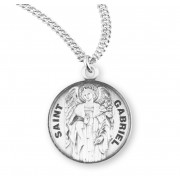 Sterling Silver Round St Gabriel - 20" Chain - Boxed - Necklace