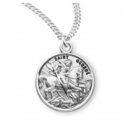 Sterling Silver Round St George - 20" Chain - Boxed - Necklace