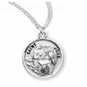 Sterling Silver Round St John - 20" Chain - Boxed - Necklace