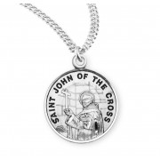 Sterling Silver Round St John of the Cross - 20" Chain - Boxed - Necklace