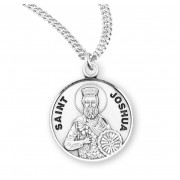 Sterling Silver Round St Joshua - 20" Chain - Boxed - Necklace