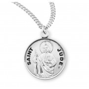 Sterling Silver Round St Jude - 20" Chain - Boxed - Necklace