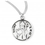 Sterling Silver Round St Leo - 20" Chain - Boxed - Necklace
