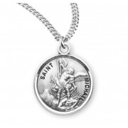 Sterling Silver Round St Michael - 20" Chain - Boxed - Necklace