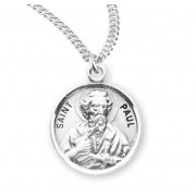 Sterling Silver Round St Paul - 20" Chain - Boxed - Necklace