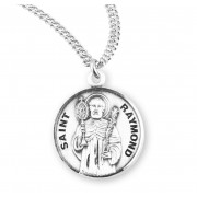 Sterling Silver Round St Raymond - 20" Chain - Boxed - Necklace