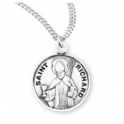Sterling Silver Round St Richard - 20" Chain - Boxed - Necklace