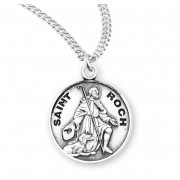 Sterling Silver Round St Roch - 20" Chain - Boxed - Necklace